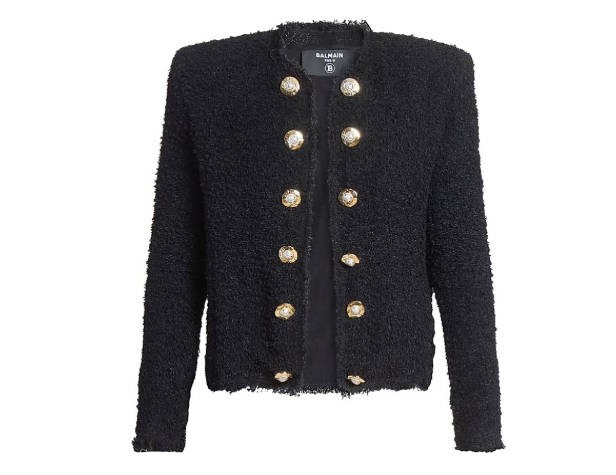Balmain Spencer Tweed Collarless Jacket